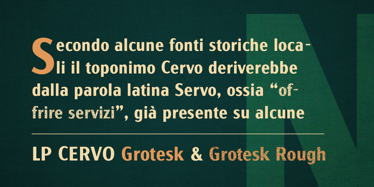 Beispiel einer LP Cervo Grotesk Rough-Schriftart